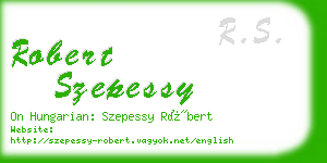 robert szepessy business card